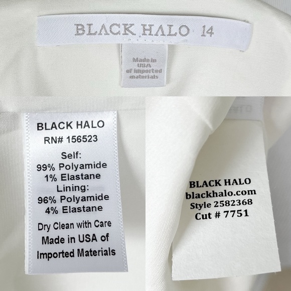 Black Halo Esthero Dress in Sugar Women’s 14 White - Picture 9 of 10